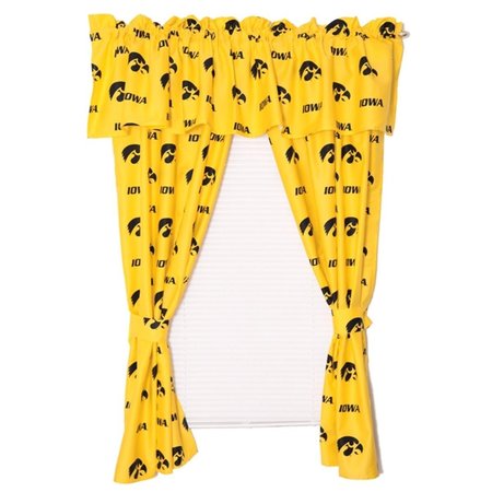 COLLEGE COVERS College Covers IOWCP63 Iowa Printed Curtain Panels 42 in. X 63 in. IOWCP63